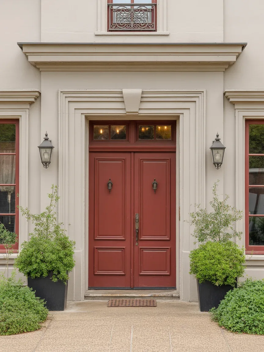15. Bold Red Statement Double Doors 15. Bold Red Statement Double Doors