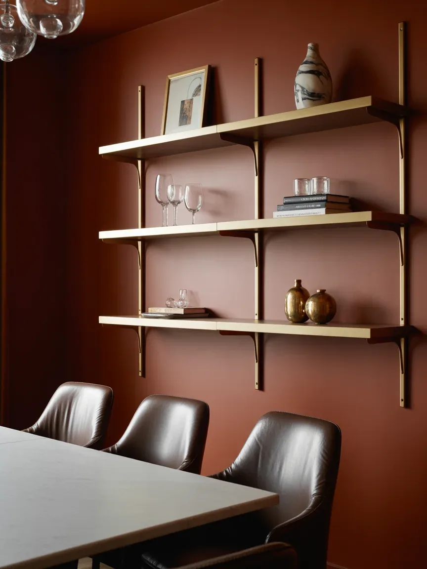 14. Brass-Trimmed Shelves for Luxe Appeal 14. Brass-Trimmed Shelves for Luxe Appeal