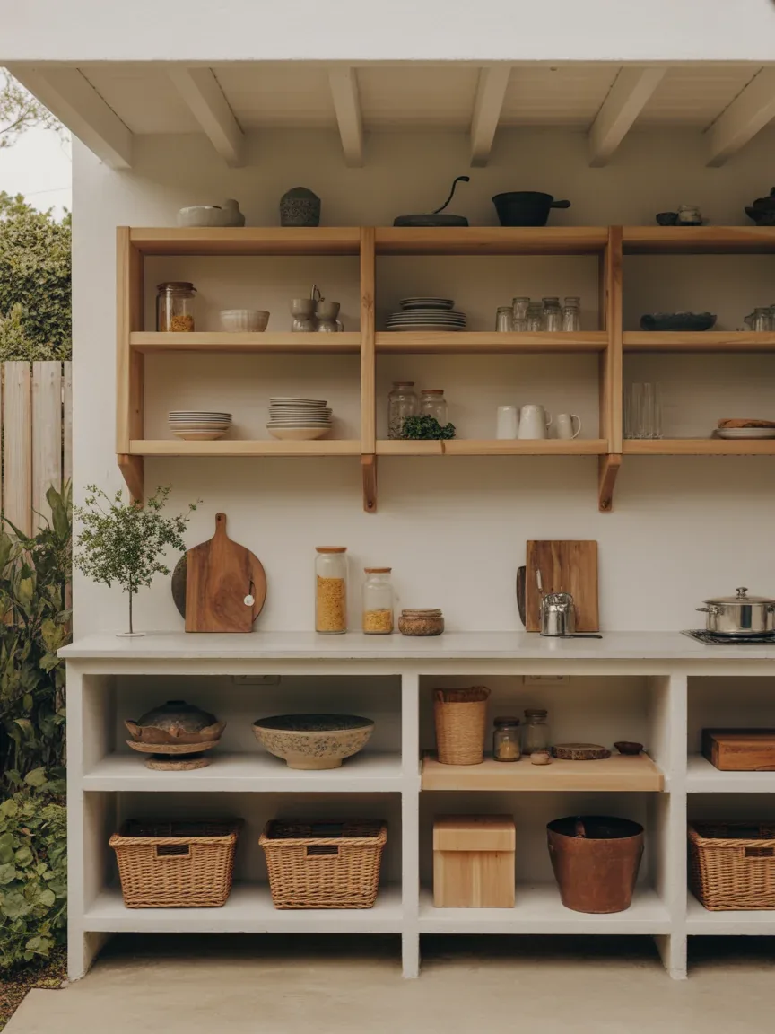 16. Budget-Friendly Open Shelf Kitchen 16. Budget-Friendly Open Shelf Kitchen