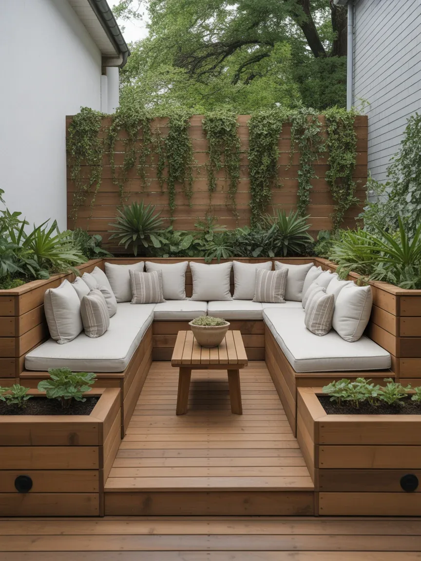 11. Built-In Bench Seating With Planter Boxes 11. Built-In Bench Seating With Planter Boxes