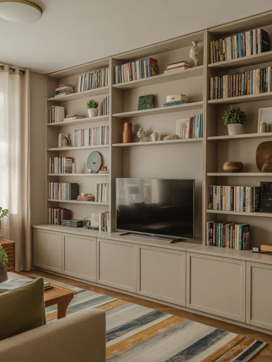 2. Built-In Shelving Feature Wall 2. Built-In Shelving Feature Wall