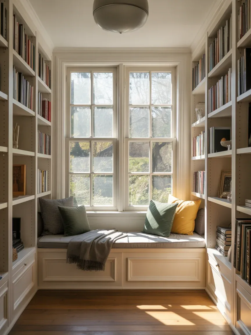 23. Built-In Window Seat Bookshelf Combo 23. Built-In Window Seat Bookshelf Combo