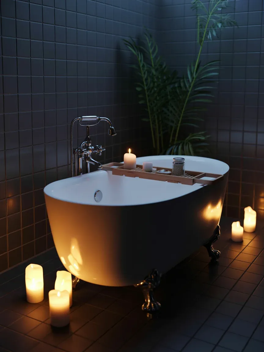 16. Candlelit Bathroom Sanctuary 16. Candlelit Bathroom Sanctuary