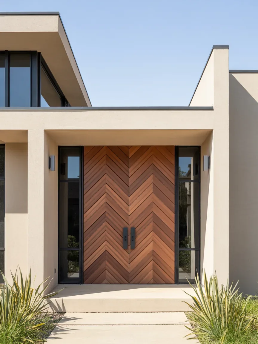 12. Chevron Pattern Wood Doors 12. Chevron Pattern Wood Doors