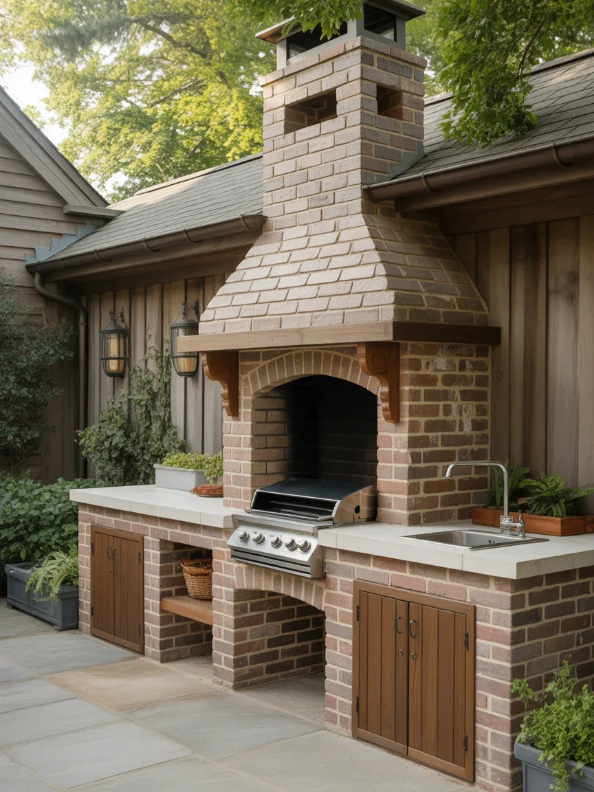 11. Classic Brick Outdoor Kitchen 11. Classic Brick Outdoor Kitchen