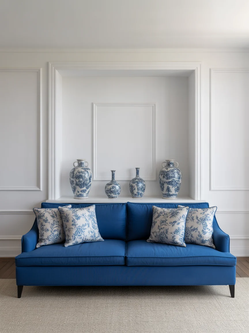 6. Classic White & Blue Elegance