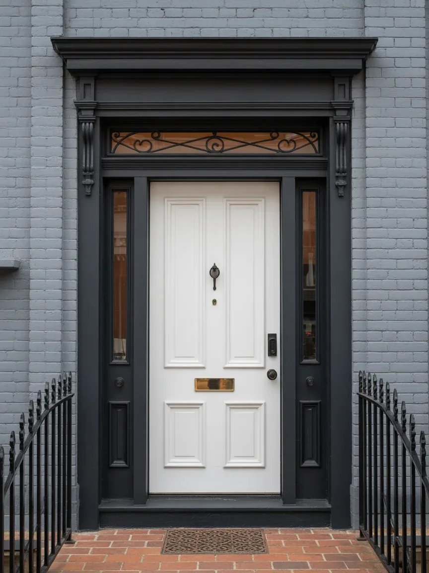 18. Classic White Door With Black Trim 18. Classic White Door With Black Trim