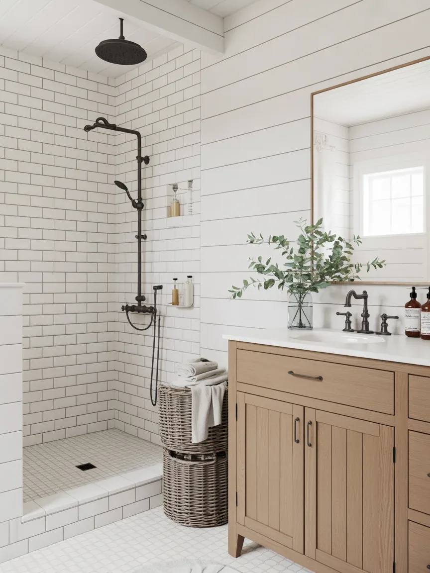 1. Classic White Farmhouse Retreat With Shiplap Walls 1. Classic White Farmhouse Retreat With Shiplap Walls