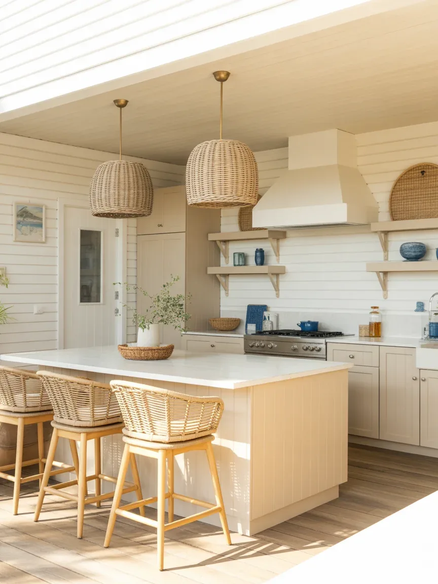 11. Coastal Beige Kitchen With Breezy Vibes 11. Coastal Beige Kitchen With Breezy Vibes