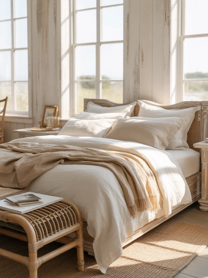 Coastal Farmhouse Bedroom Decor Tips That Feel Light, Warm, and Inviting Instantly