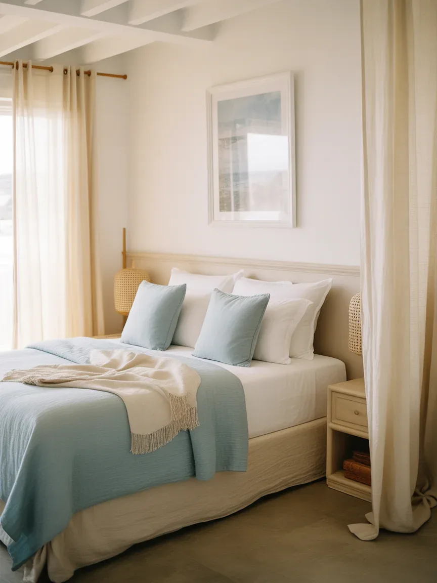9. Coastal Luxury Bedroom With Soft Blues 9. Coastal Luxury Bedroom With Soft Blues