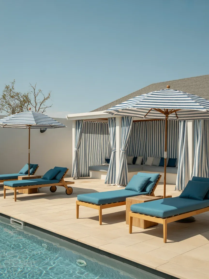 7. Coastal Resort Pool With Breezy Beach House Style 7. Coastal Resort Pool With Breezy Beach House Style