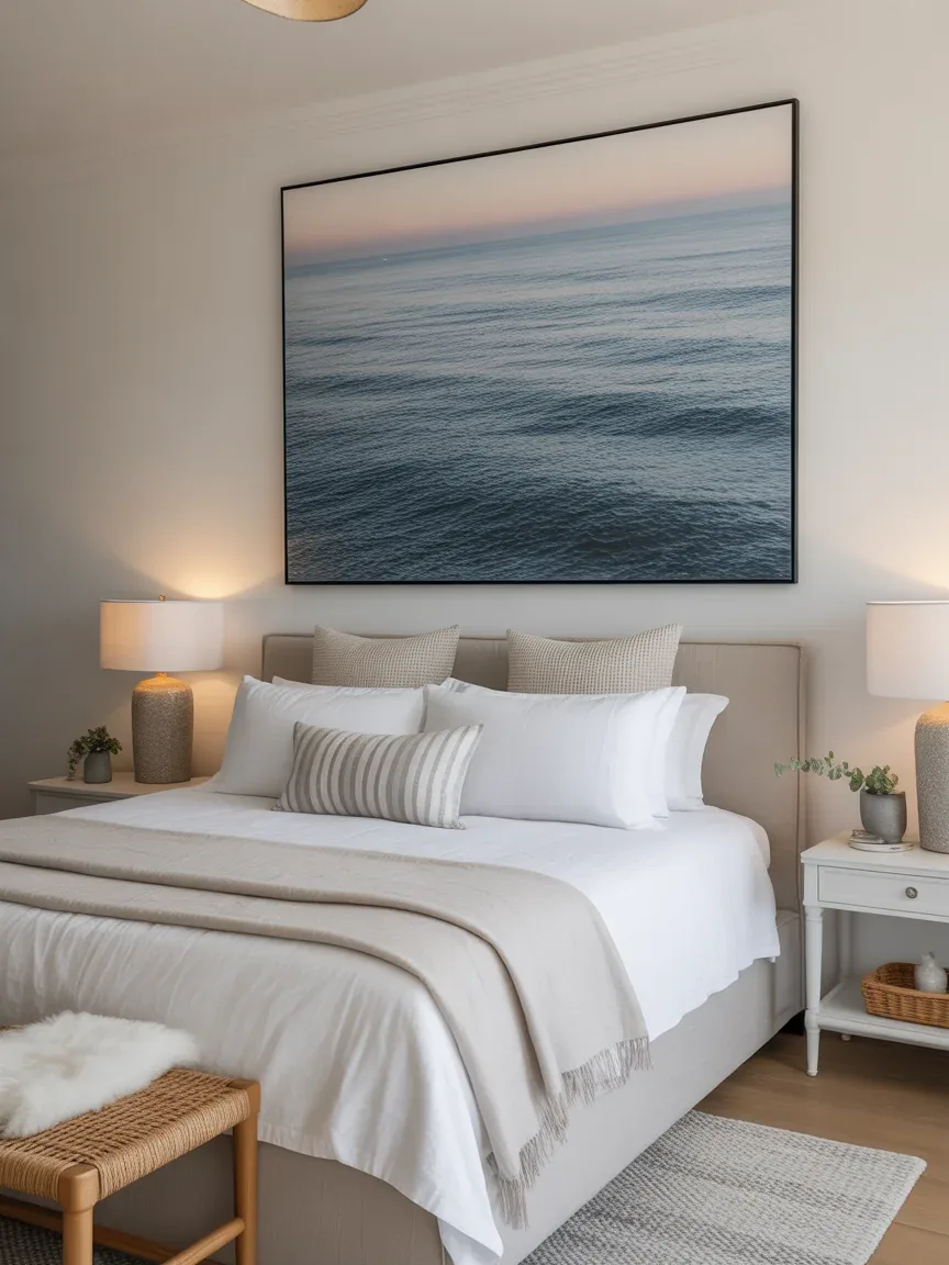 21. Coastal Retreat With Statement Art 21. Coastal Retreat With Statement Art