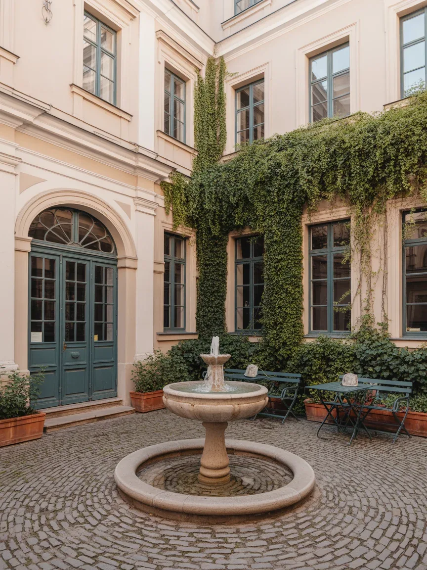 10. Cobblestone Old-World Courtyard 10. Cobblestone Old-World Courtyard