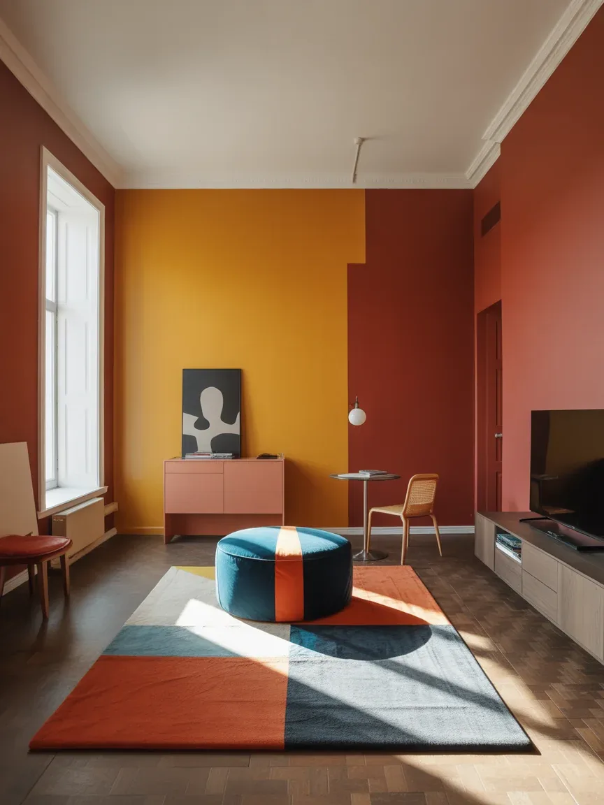 21. Color-Blocked Modern Space 21. Color-Blocked Modern Space
