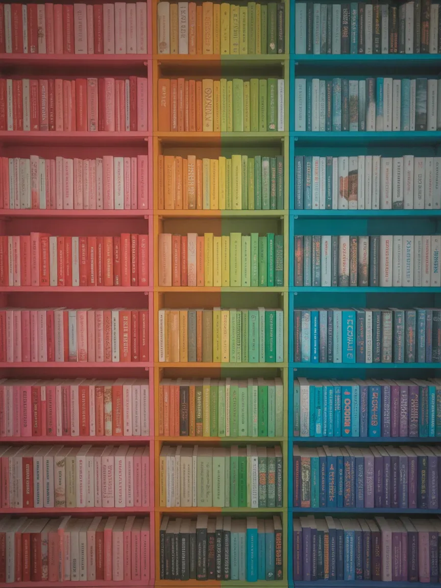 5. Color-Coordinated Rainbow Shelf Display 5. Color-Coordinated Rainbow Shelf Display