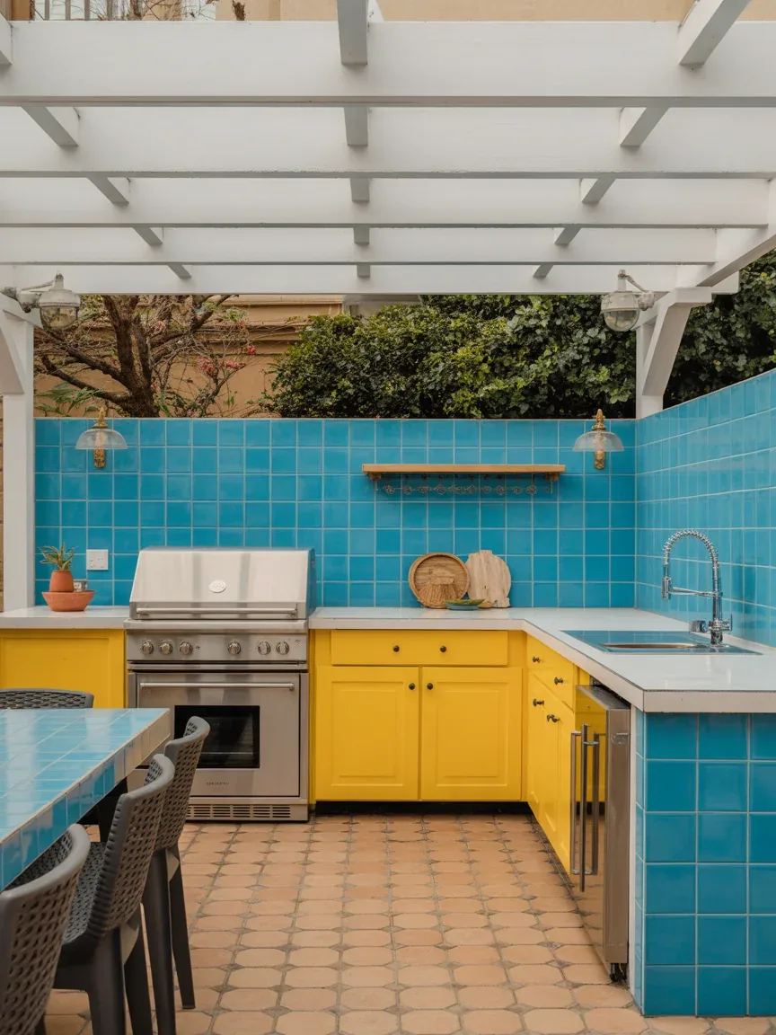 22. Colorful Statement Kitchen 22. Colorful Statement Kitchen