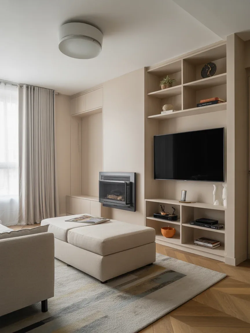 21. Compact Apartment Layout With Multi-Functional Furniture 21. Compact Apartment Layout With Multi-Functional Furniture