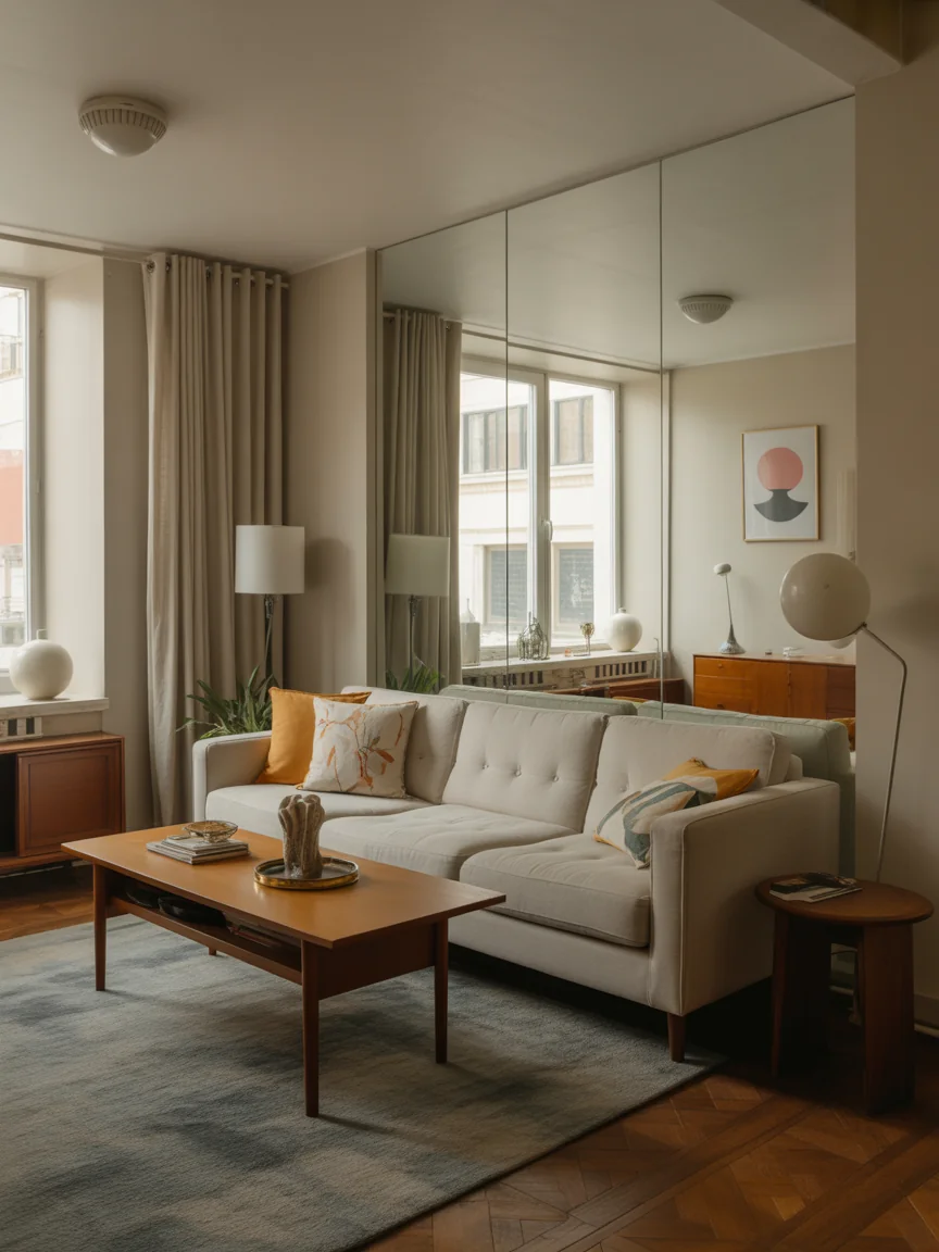 17. Compact Apartment Mid-Century Style