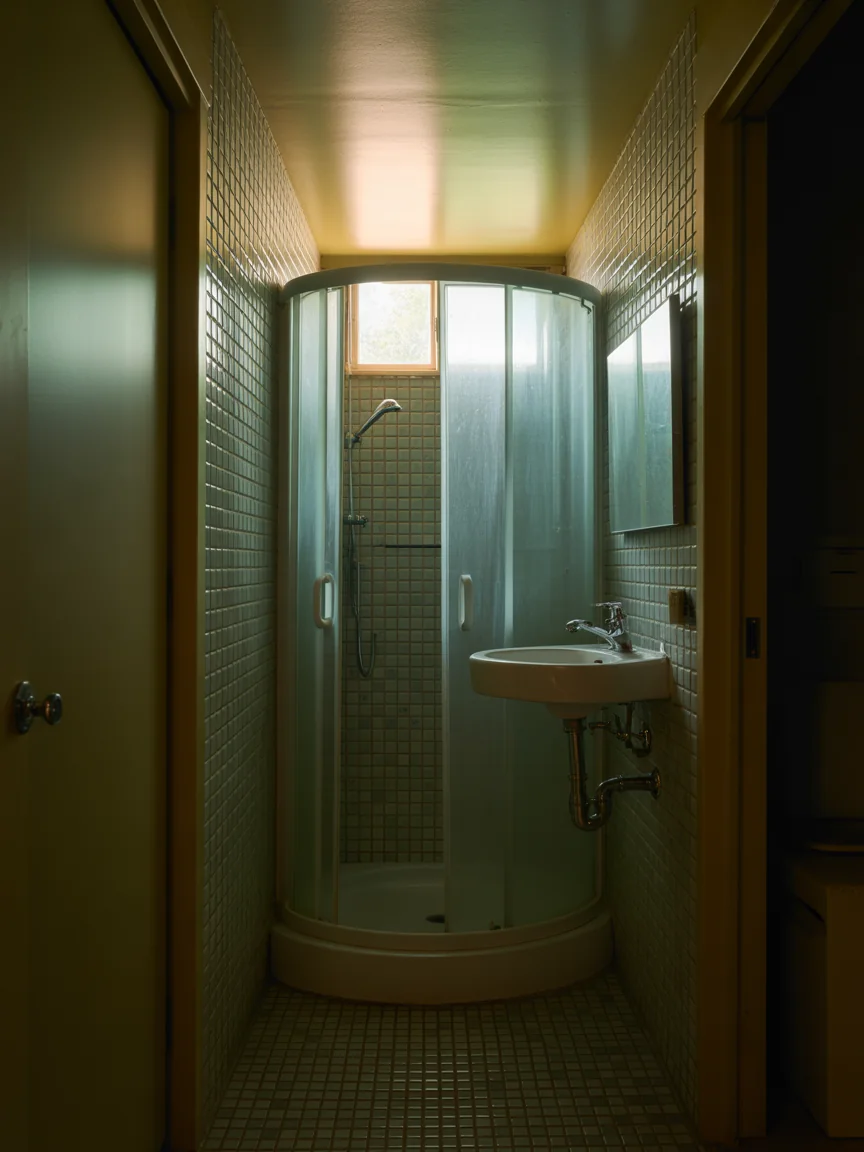 18. Compact Corner Shower Layout