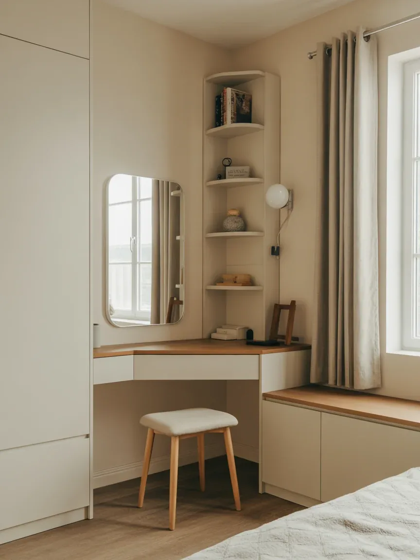 9. Compact Corner Vanity For Small Spaces 9. Compact Corner Vanity For Small Spaces
