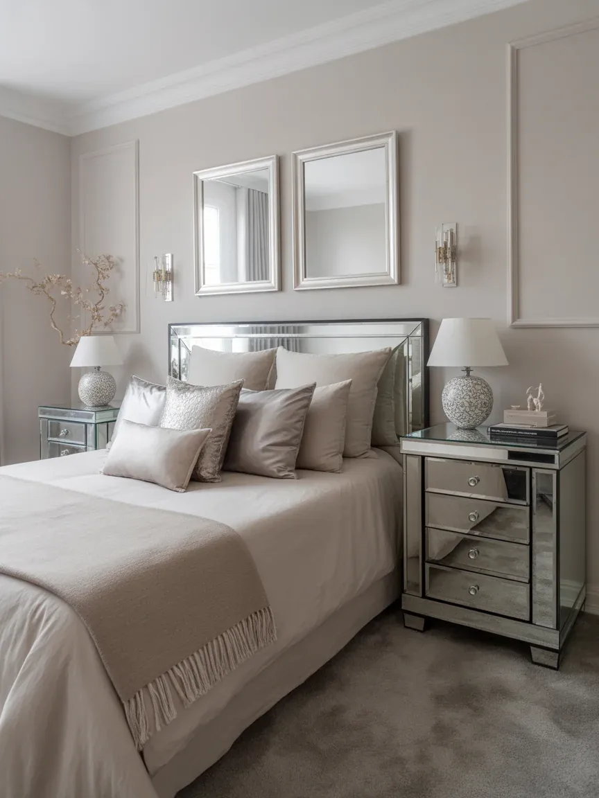 18. Compact Glam With Mirror Accents 18. Compact Glam With Mirror Accents