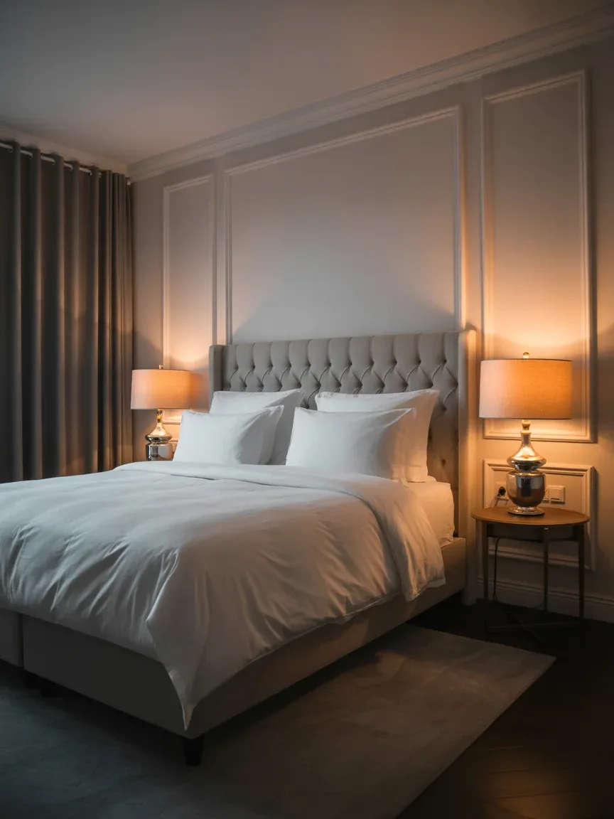 7. Compact Luxury Hotel-Inspired Bedroom 7. Compact Luxury Hotel-Inspired Bedroom