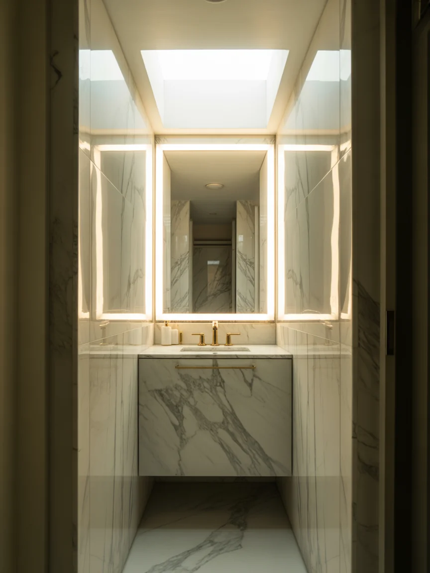 4. Compact Luxury With Marble Finishes
