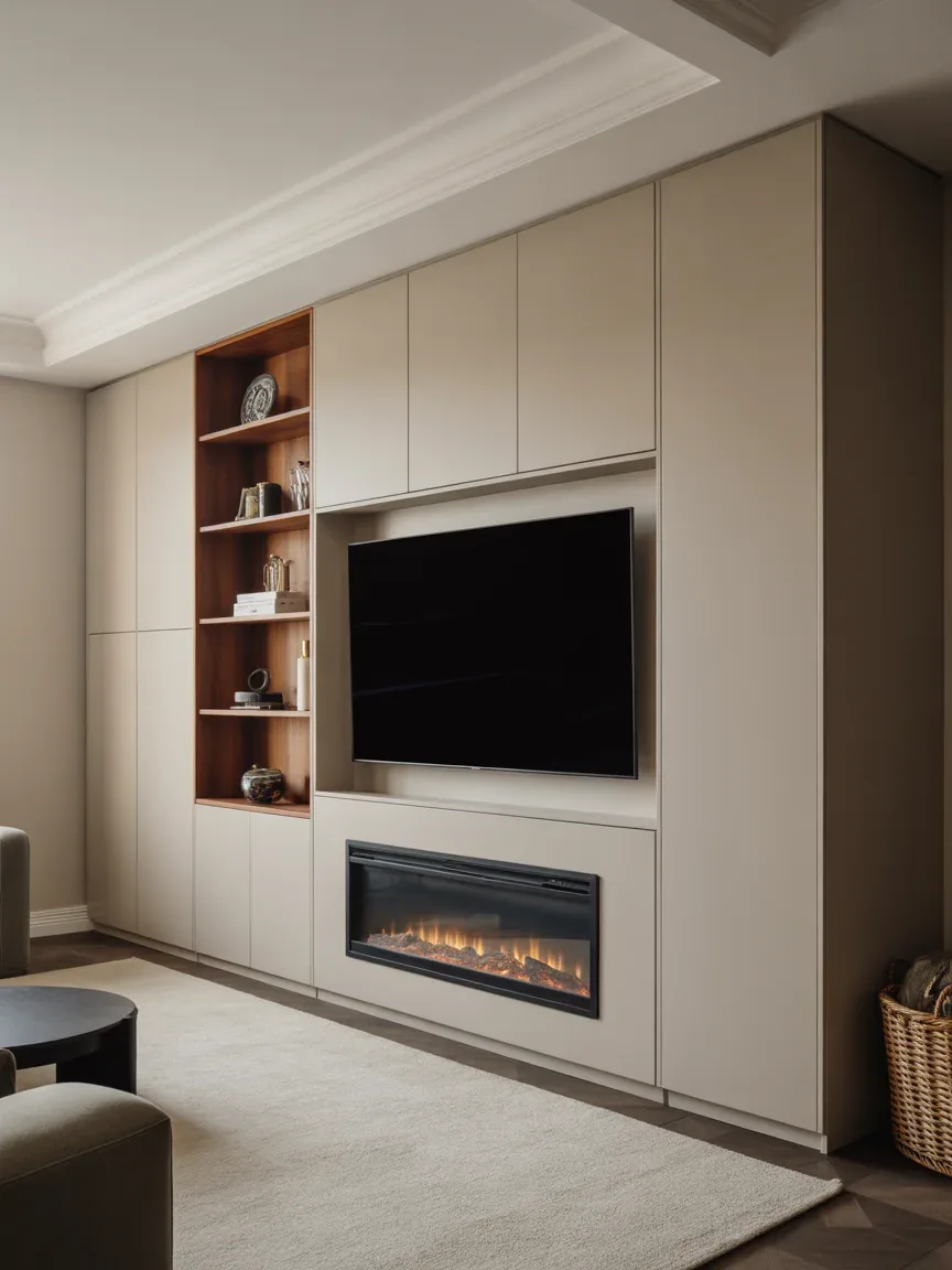 8. Compact Media Wall With Hidden Storage 8. Compact Media Wall With Hidden Storage