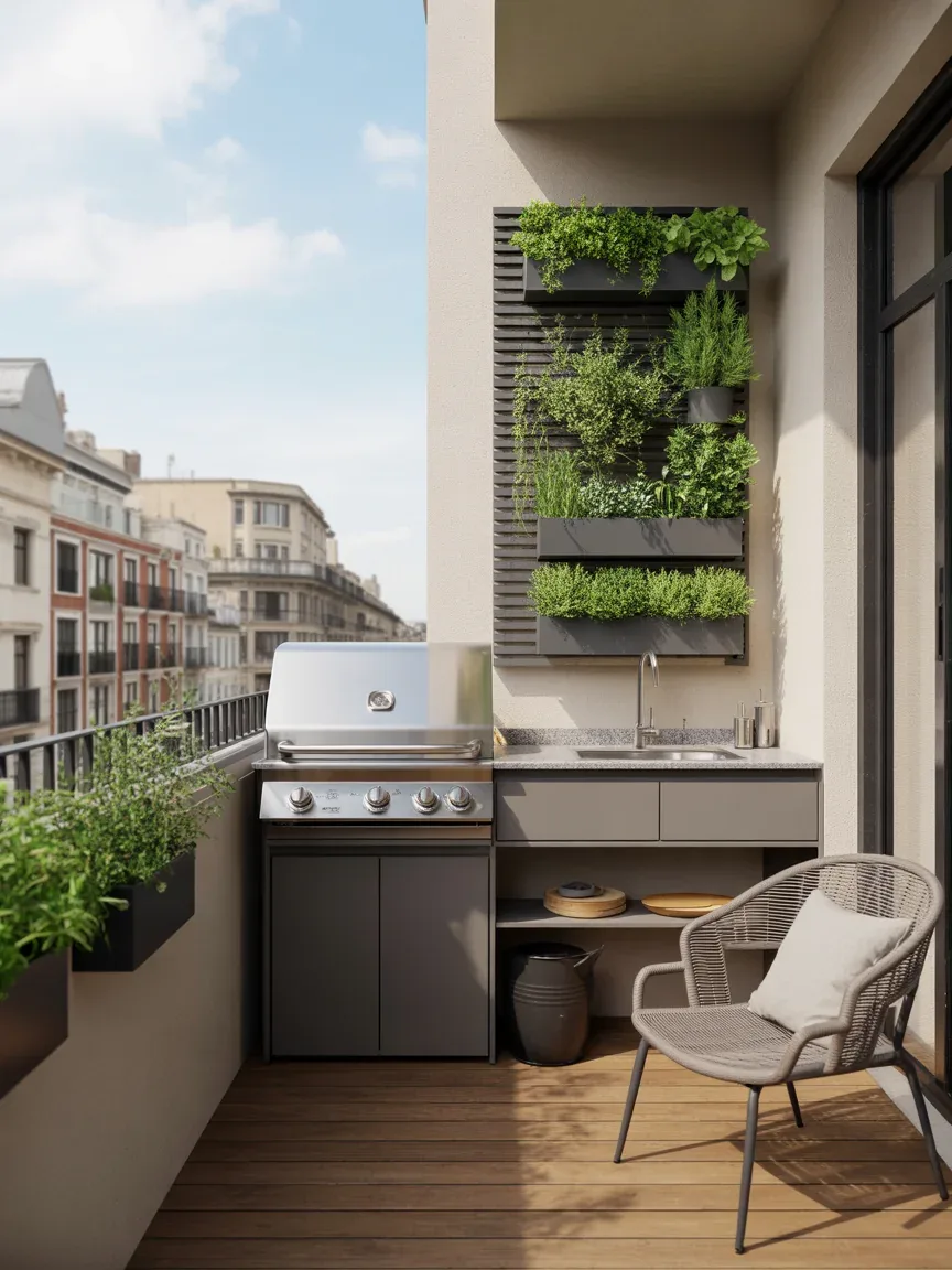 5. Compact Urban Balcony Kitchen 5. Compact Urban Balcony Kitchen