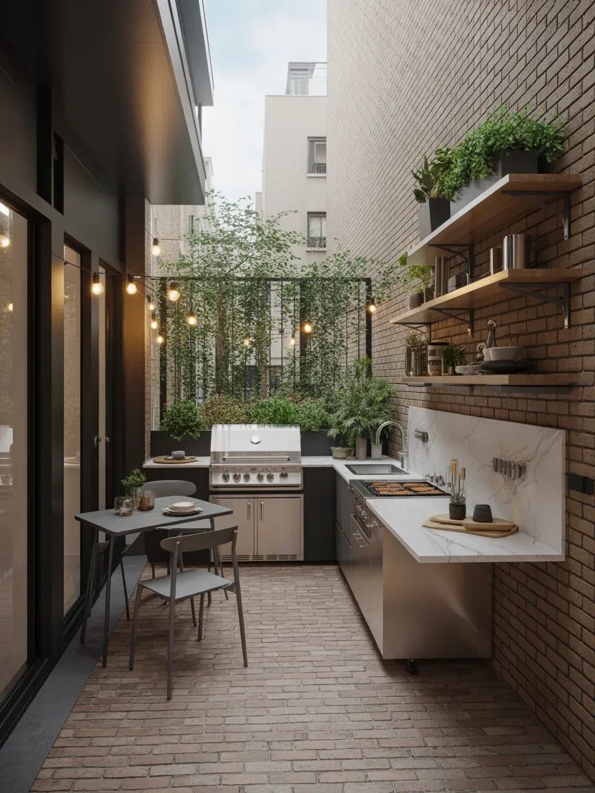 10. Compact Urban Courtyard Kitchen 10. Compact Urban Courtyard Kitchen