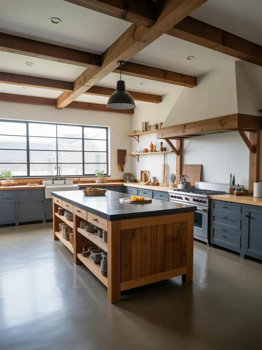 18. Concrete Flooring With Industrial Farmhouse Edge 18. Concrete Flooring With Industrial Farmhouse Edge