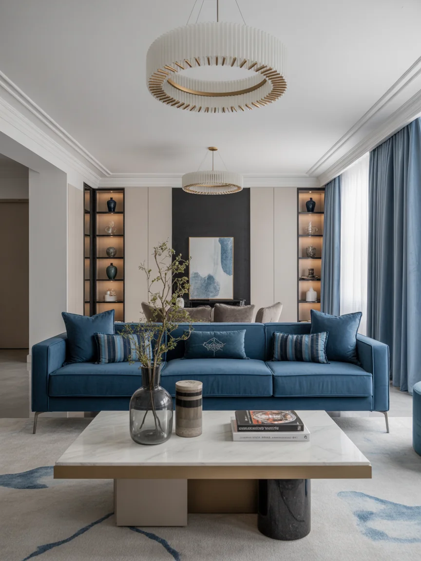 13. Contemporary Luxe With Marble and Glass