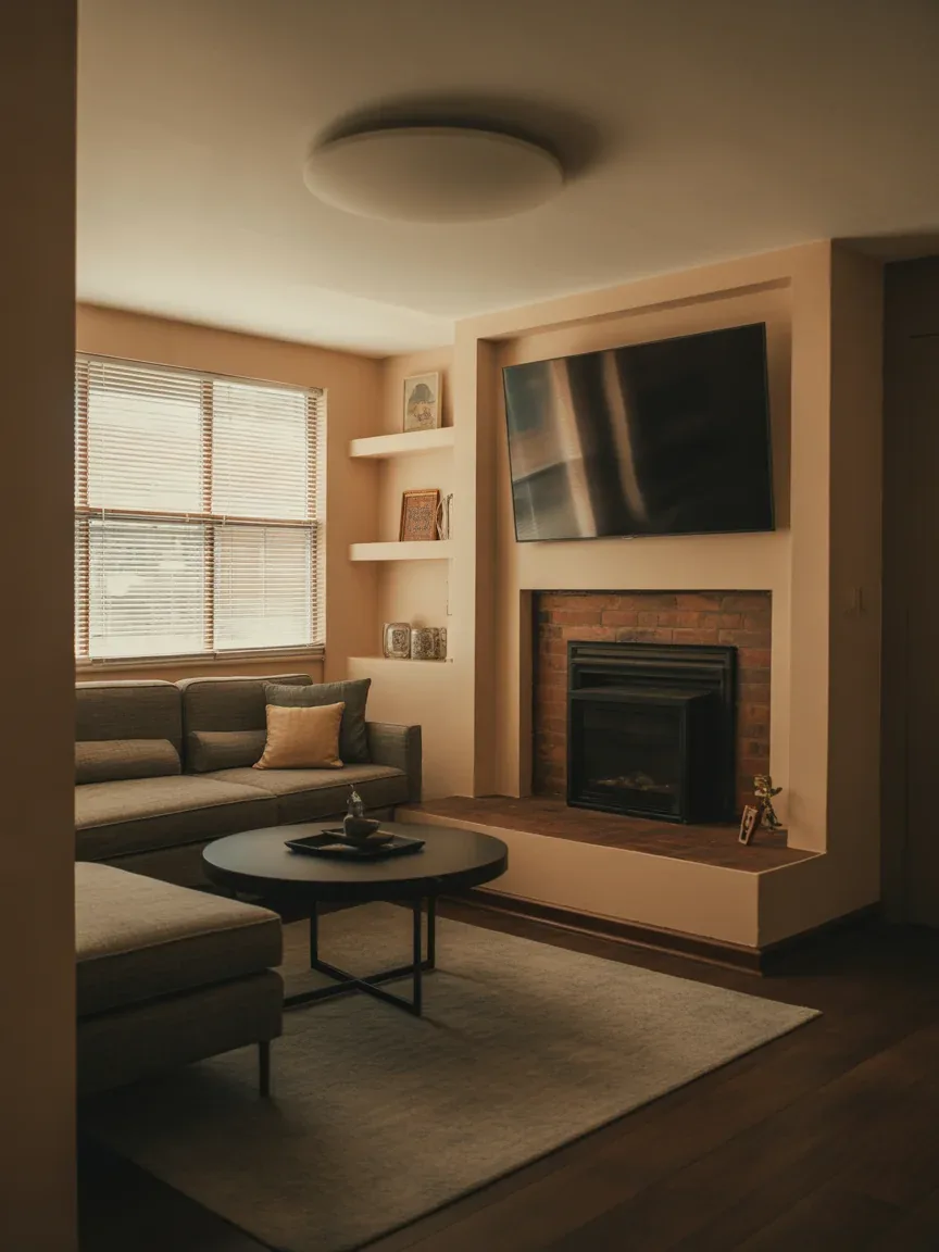 2. Corner Fireplace With Angled TV Setup 2. Corner Fireplace With Angled TV Setup
