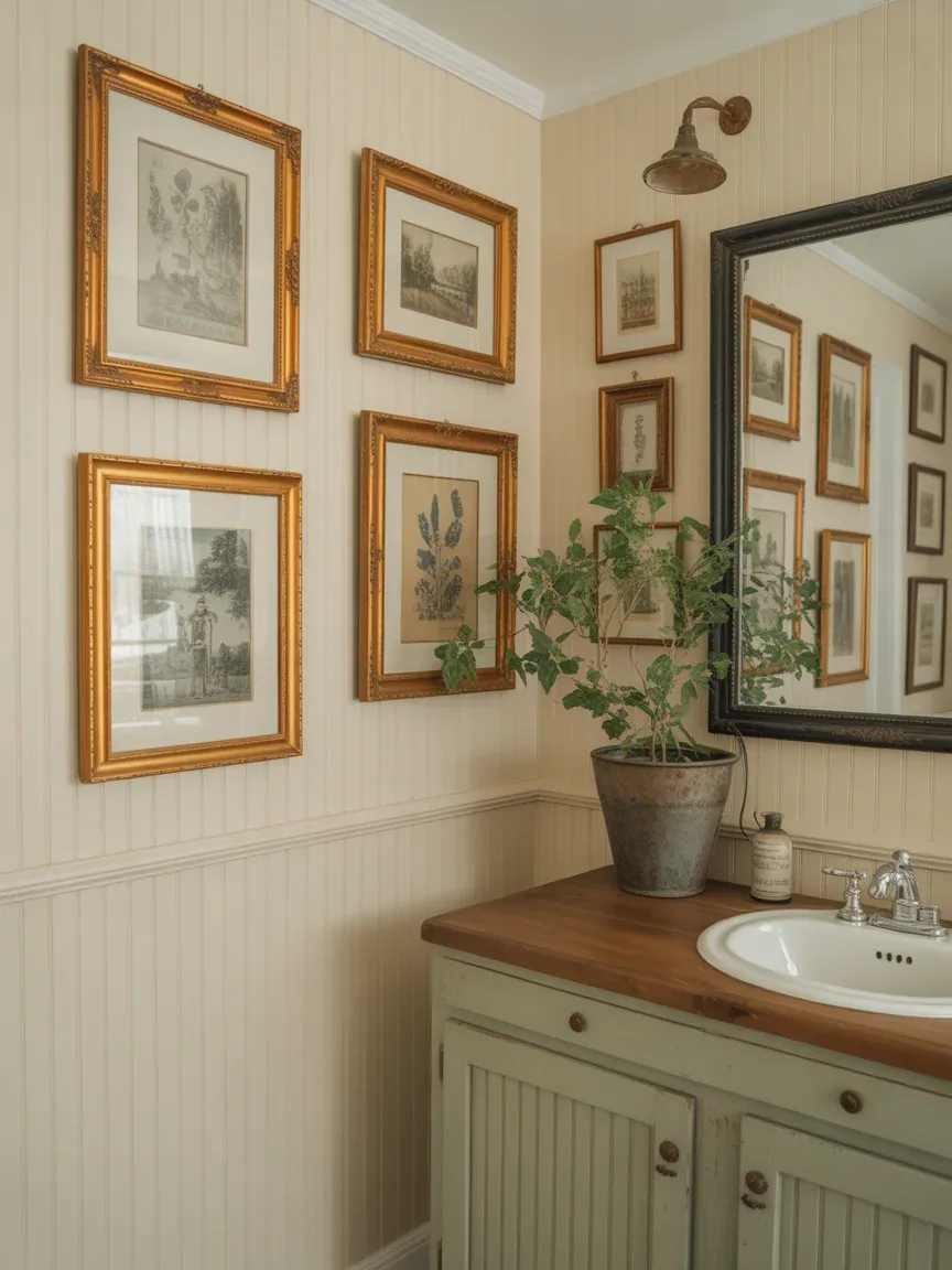 21. Cottage Farmhouse With Vintage Art 21. Cottage Farmhouse With Vintage Art