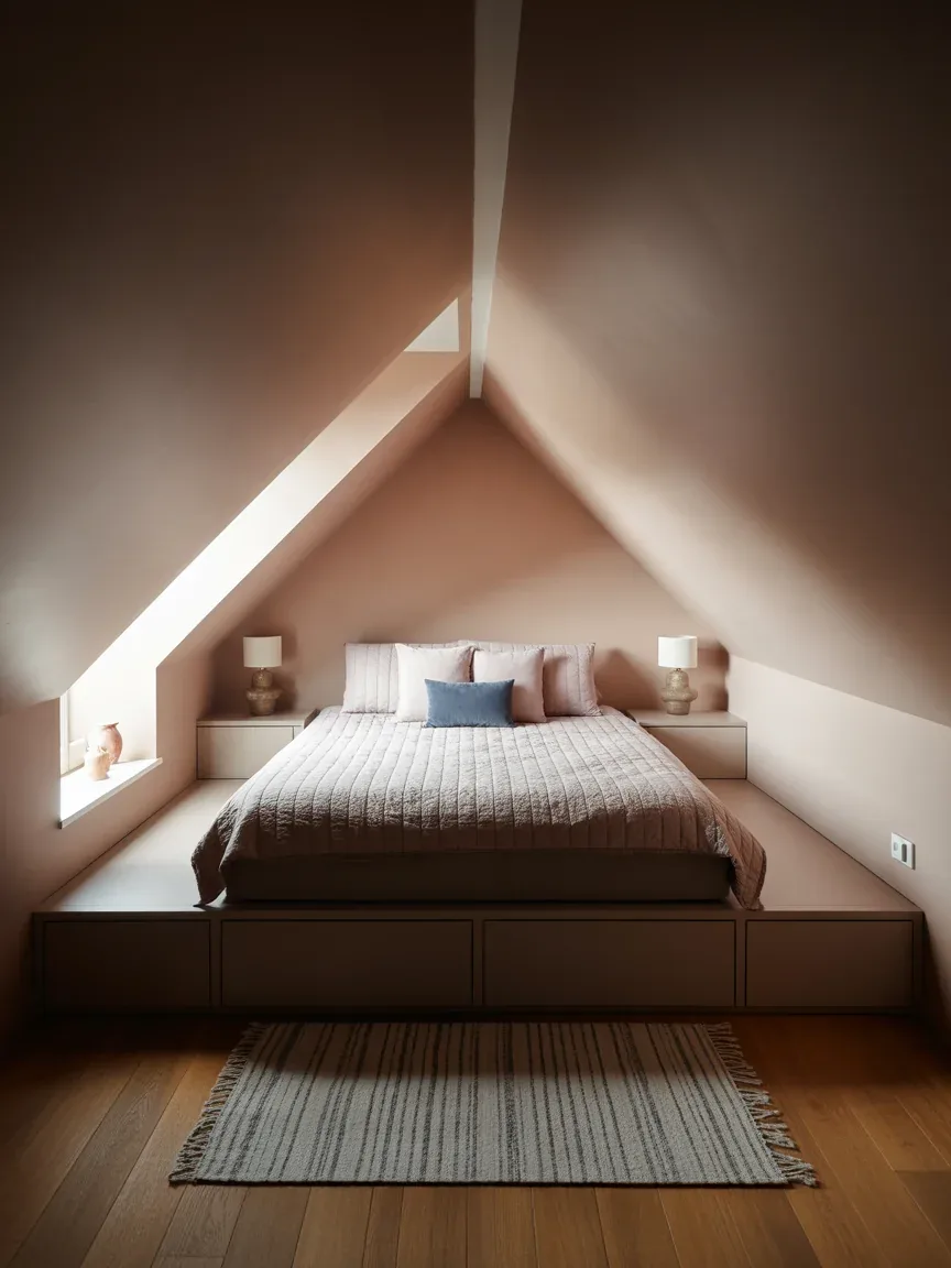 18. Cozy Attic Bedroom With Sloped Ceilings 18. Cozy Attic Bedroom With Sloped Ceilings