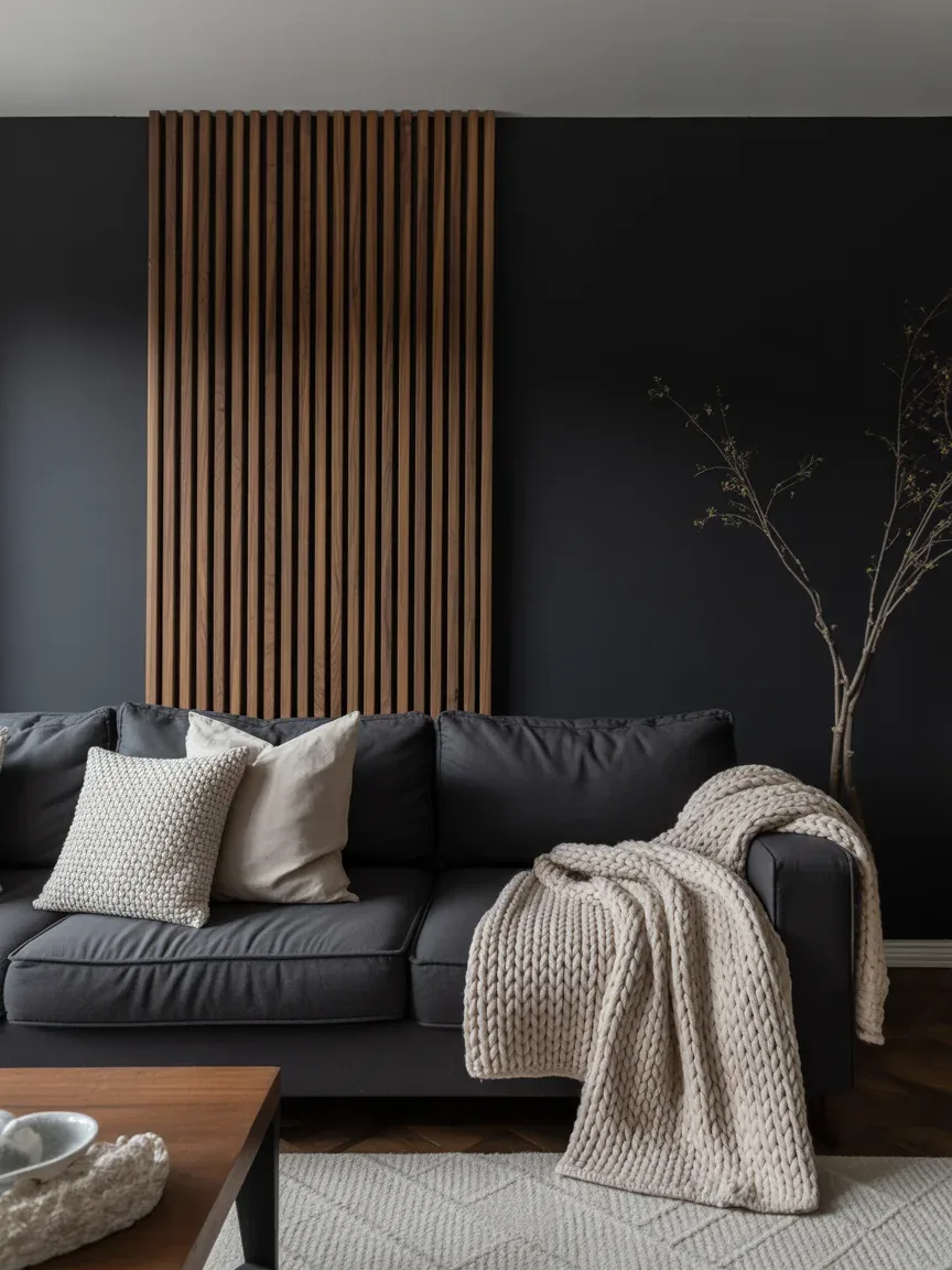 2. Cozy Black and Wood Haven 2. Cozy Black and Wood Haven