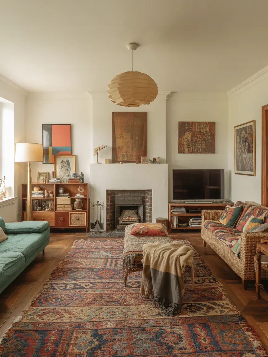 21. Cozy Eclectic Mix With Layered Textures 21. Cozy Eclectic Mix With Layered Textures