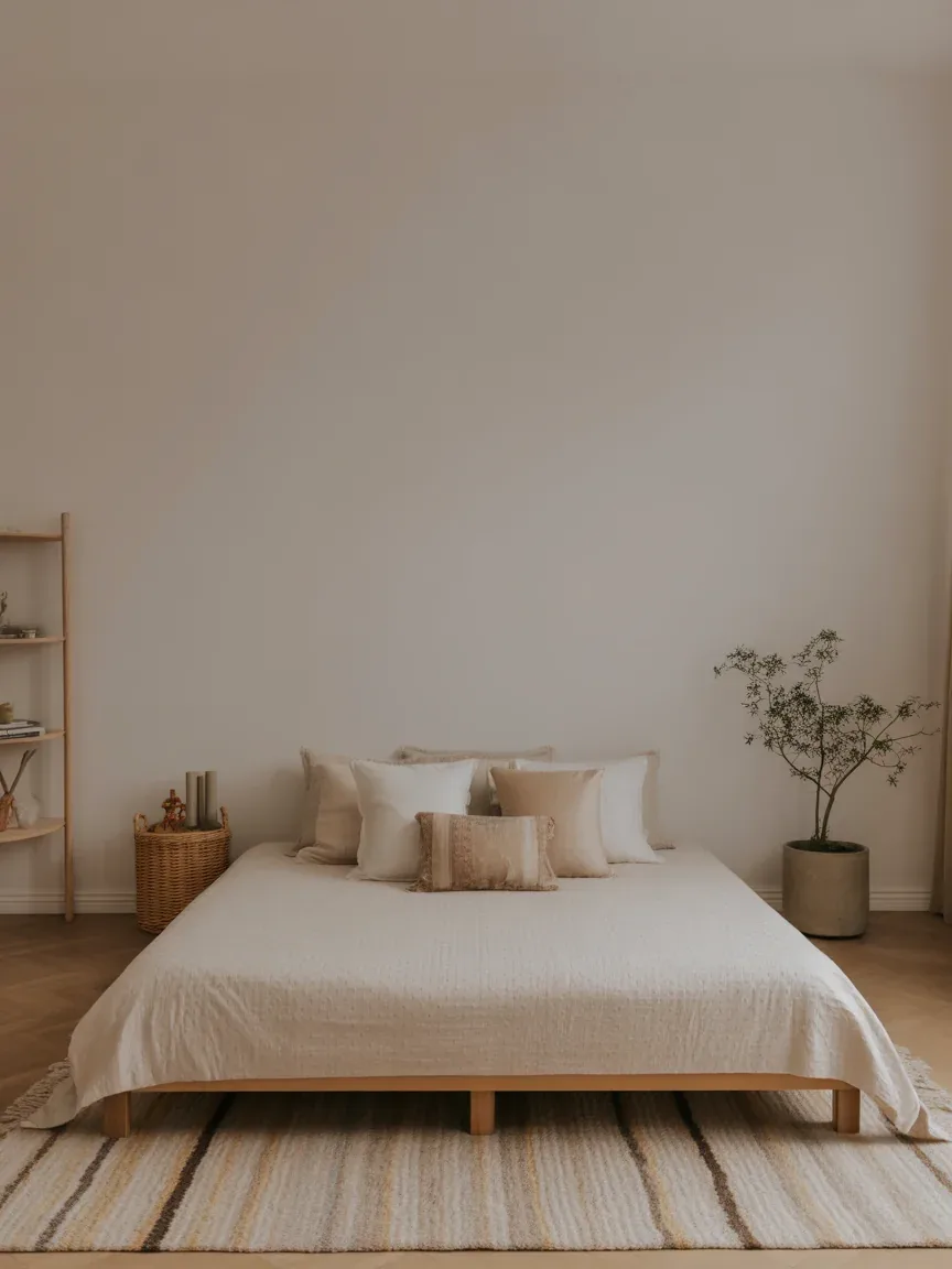 20. Cozy Minimalist Floor Bed Setup 20. Cozy Minimalist Floor Bed Setup