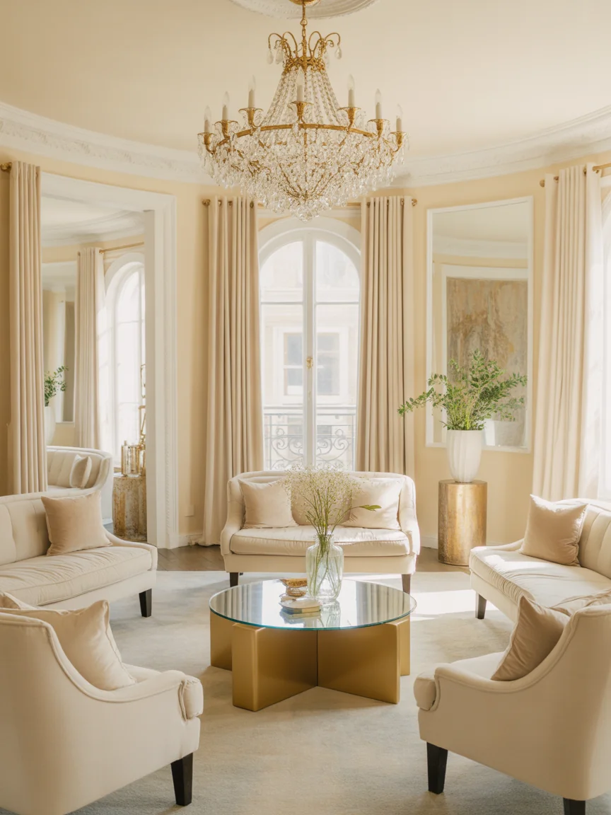 9. Cream and Gold Luxe Retreat