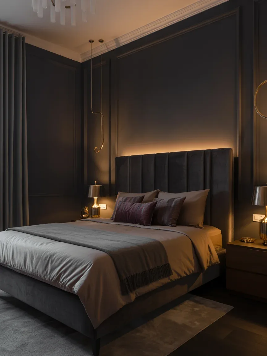 2. Dark Moody Elegance With Velvet Accents 2. Dark Moody Elegance With Velvet Accents
