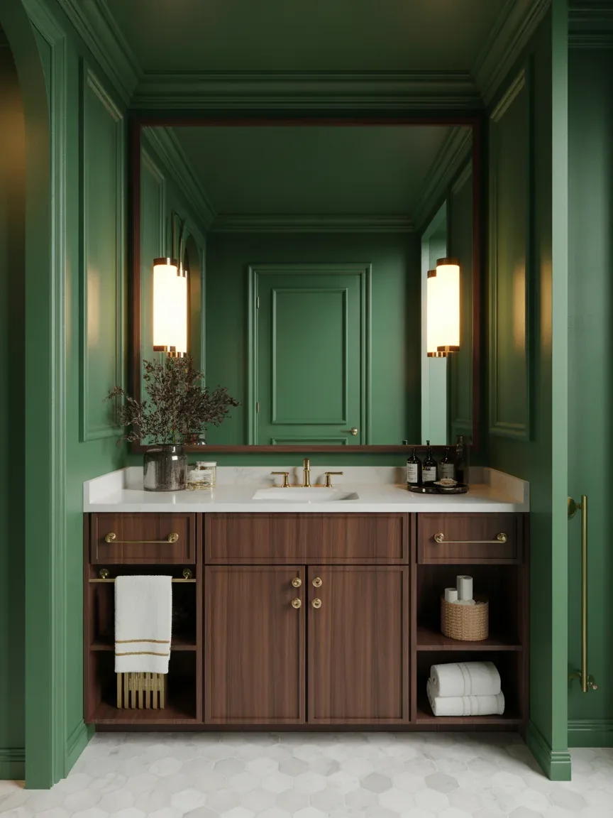 20. Deep Mineral Green Luxe Spa Bathroom 20. Deep Mineral Green Luxe Spa Bathroom
