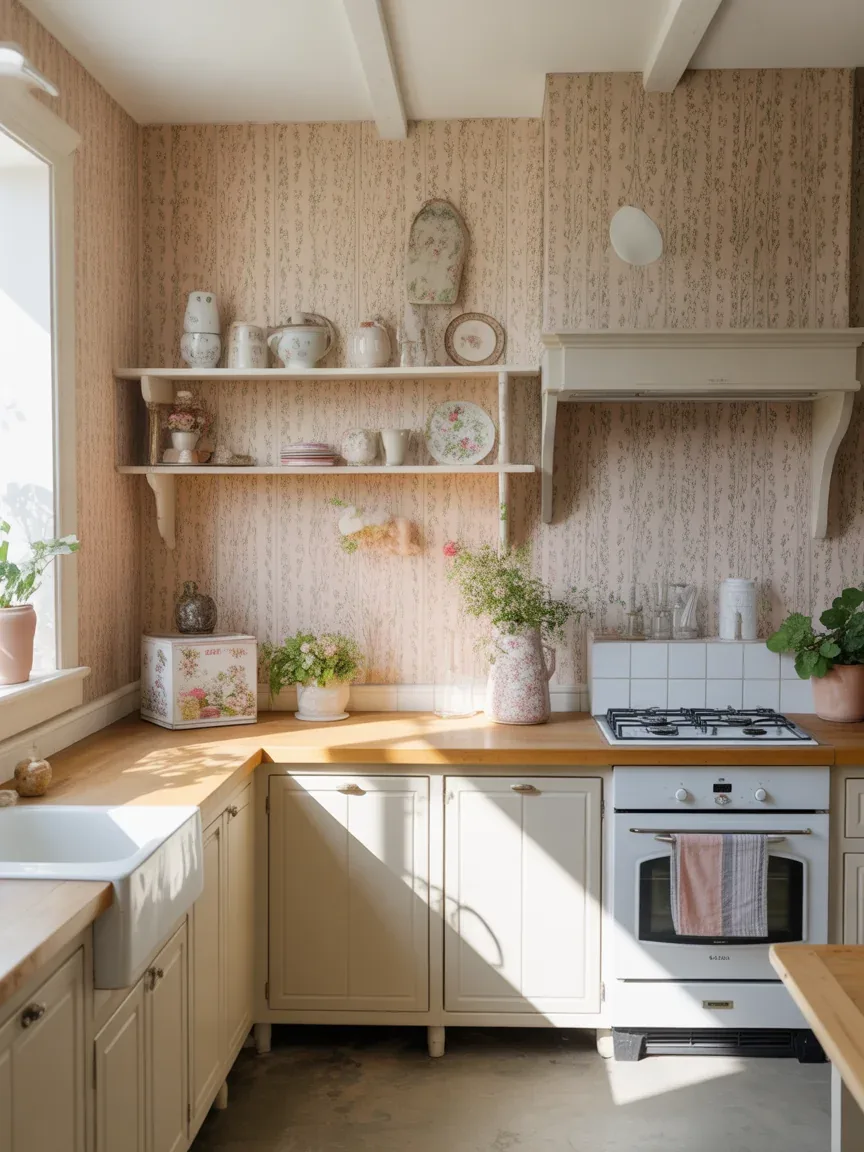 13. Delicate Wildflower Cottage Farmhouse Kitchen 13. Delicate Wildflower Cottage Farmhouse Kitchen