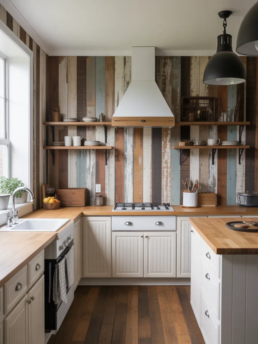 5. Distressed Wood Panel Wallpaper 5. Distressed Wood Panel Wallpaper