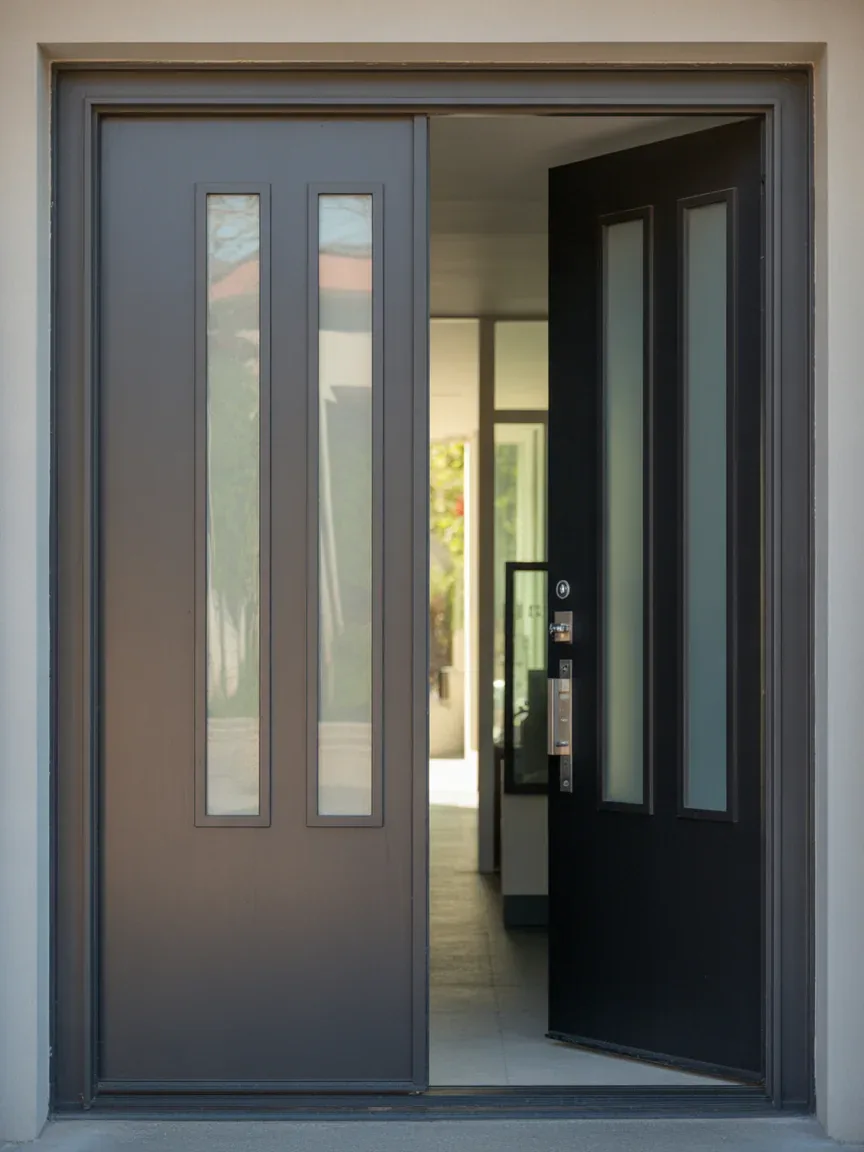 13. Double Doors With Frosted Glass Insets 13. Double Doors With Frosted Glass Insets