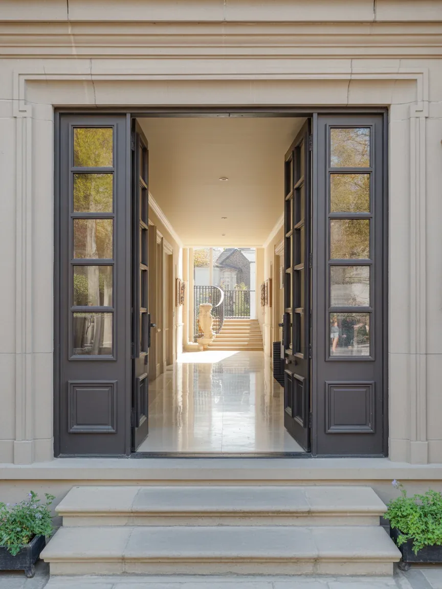 17. Double Doors With Full-Length Side Glass Panels 17. Double Doors With Full-Length Side Glass Panels