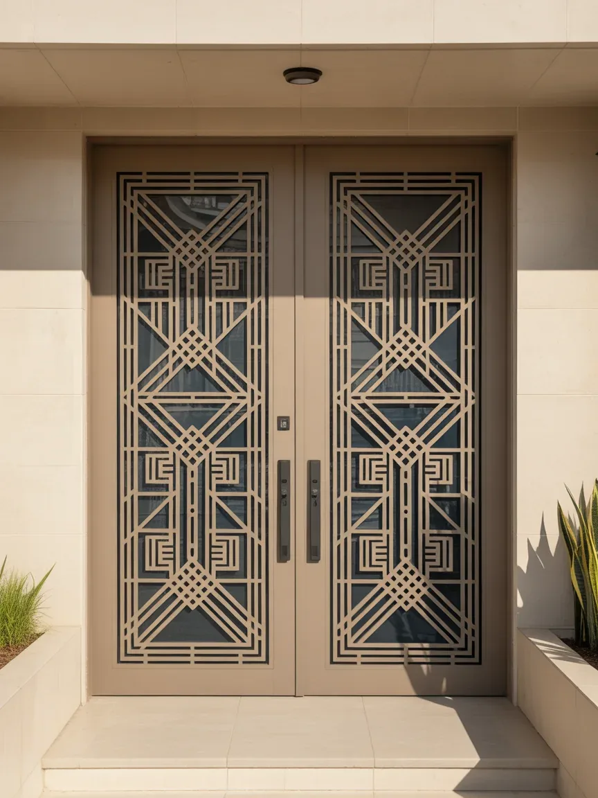 12. Double Doors With Geometric Patterns 12. Double Doors With Geometric Patterns