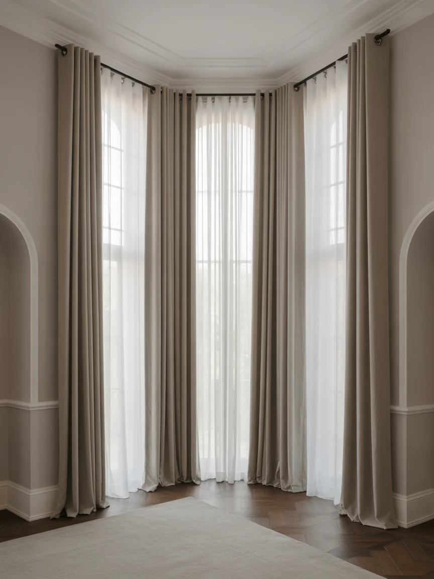 4. Dramatic Floor-to-Ceiling Curtains