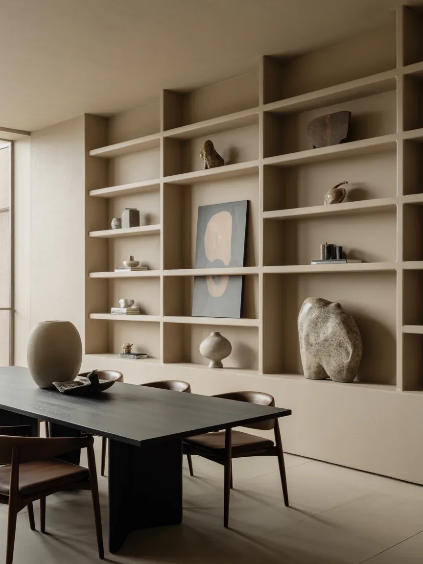 20. Dramatic Oversized Shelves With Statement Decor 20. Dramatic Oversized Shelves With Statement Decor