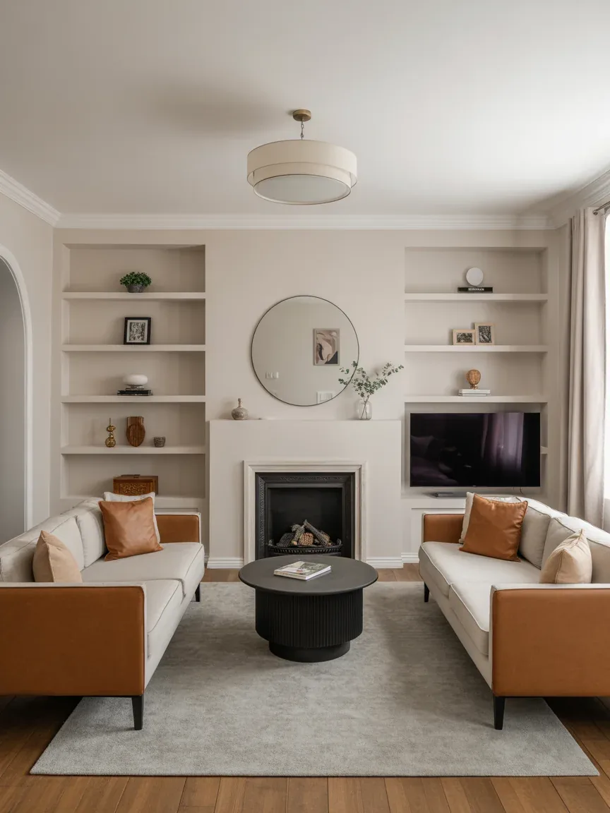 6. Dual Focal Wall With Side-by-Side Fireplace and TV 6. Dual Focal Wall With Side-by-Side Fireplace and TV